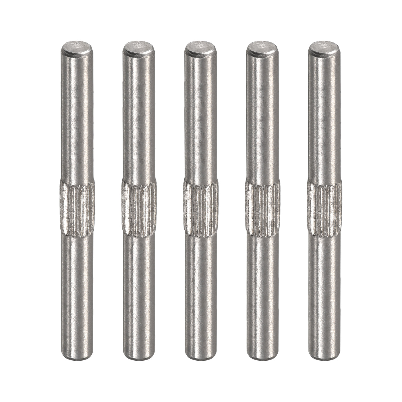 uxcell Uxcell 3x30mm 304 Stainless Steel Dowel Pins, 5Pcs Center Knurled Chamfered End Pin