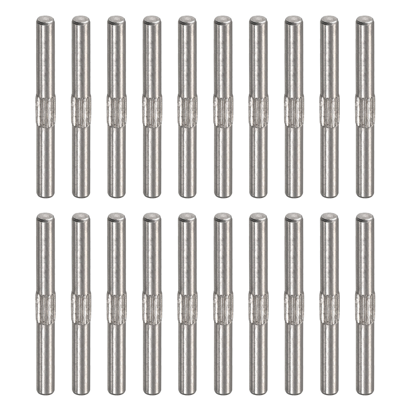 uxcell Uxcell 3x30mm 304 Stainless Steel Dowel Pins, 20Pcs Center Knurled Chamfered End Pin