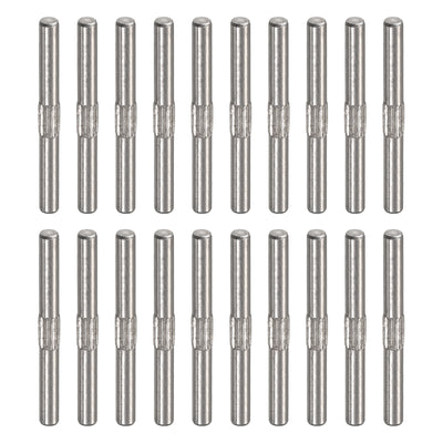 Harfington Uxcell 3x30mm 304 Stainless Steel Dowel Pins, 20Pcs Center Knurled Chamfered End Pin