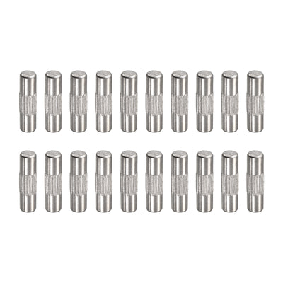 Harfington Uxcell 4x14mm 304 Stainless Steel Dowel Pins, 20Pcs Center Knurled Chamfered End Pin