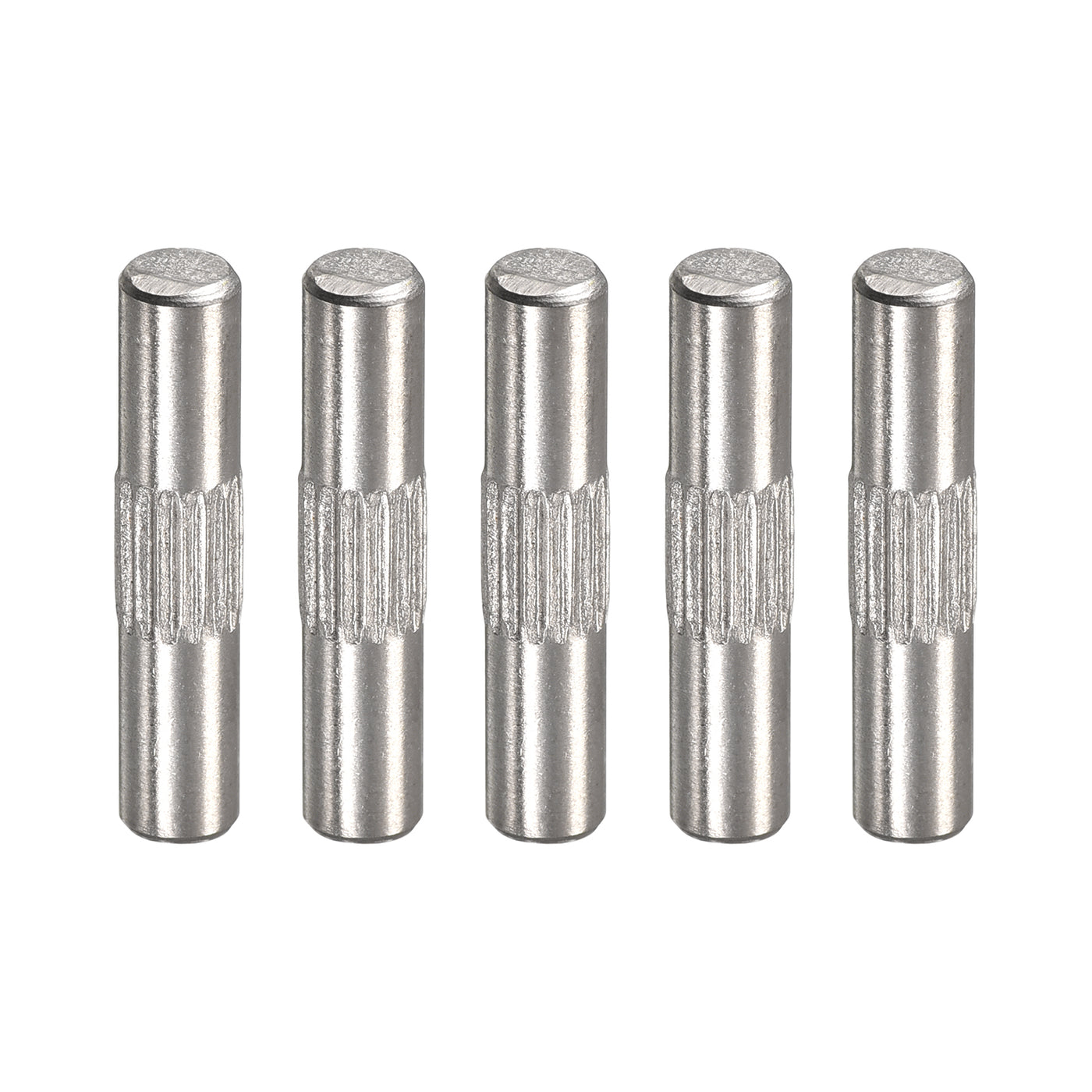 uxcell Uxcell 4x20mm 304 Stainless Steel Dowel Pins, 5Pcs Center Knurled Chamfered End Pin