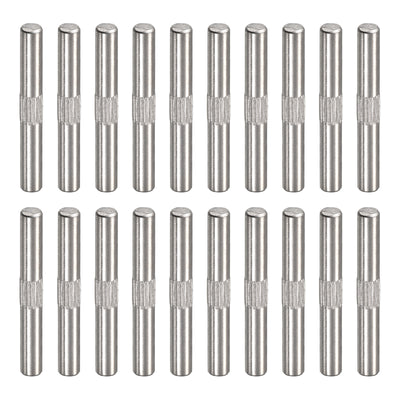 Harfington Uxcell 4x30mm 304 Stainless Steel Dowel Pins, 20Pcs Center Knurled Chamfered End Pin
