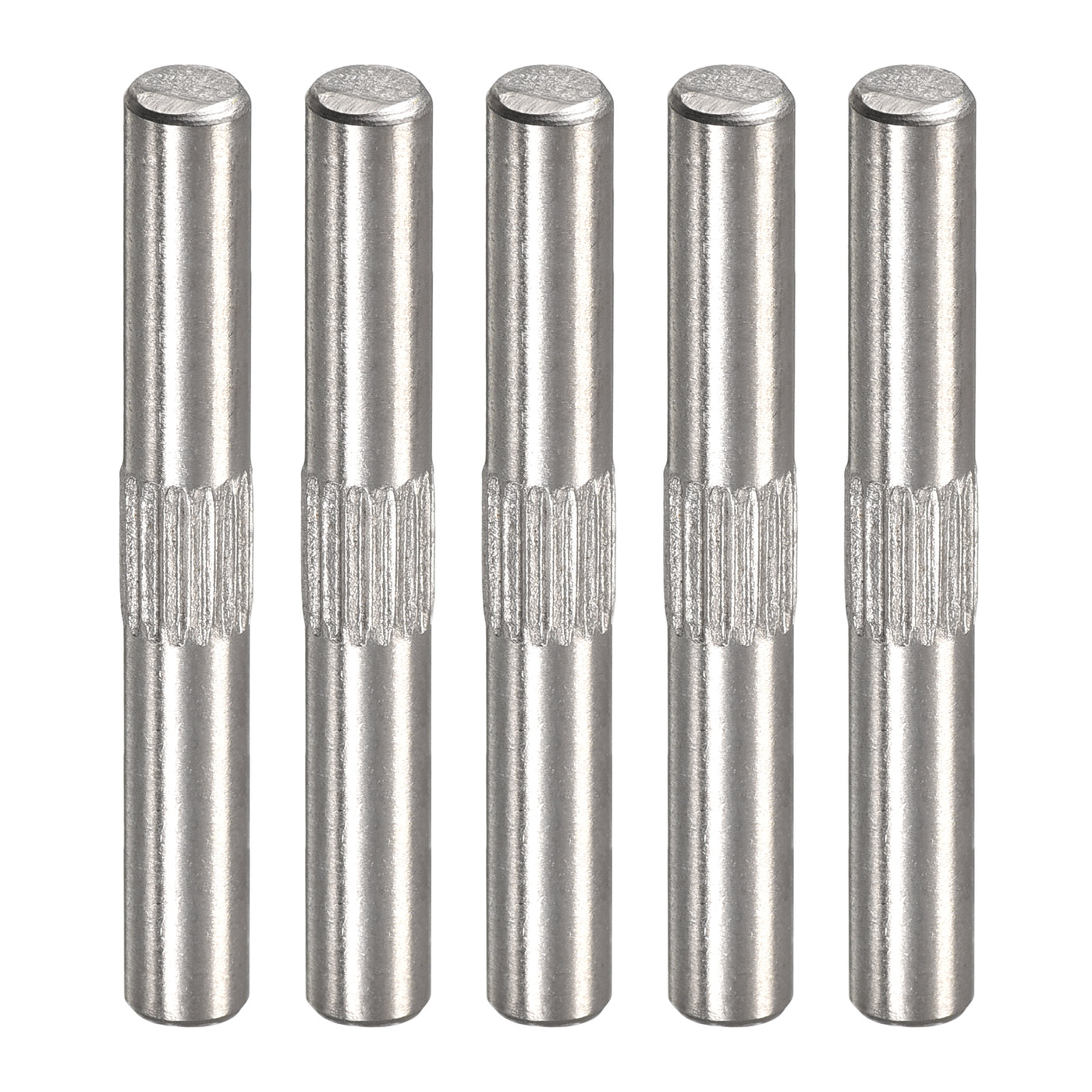uxcell Uxcell 4x35mm 304 Stainless Steel Dowel Pins, 5Pcs Center Knurled Chamfered End Pin
