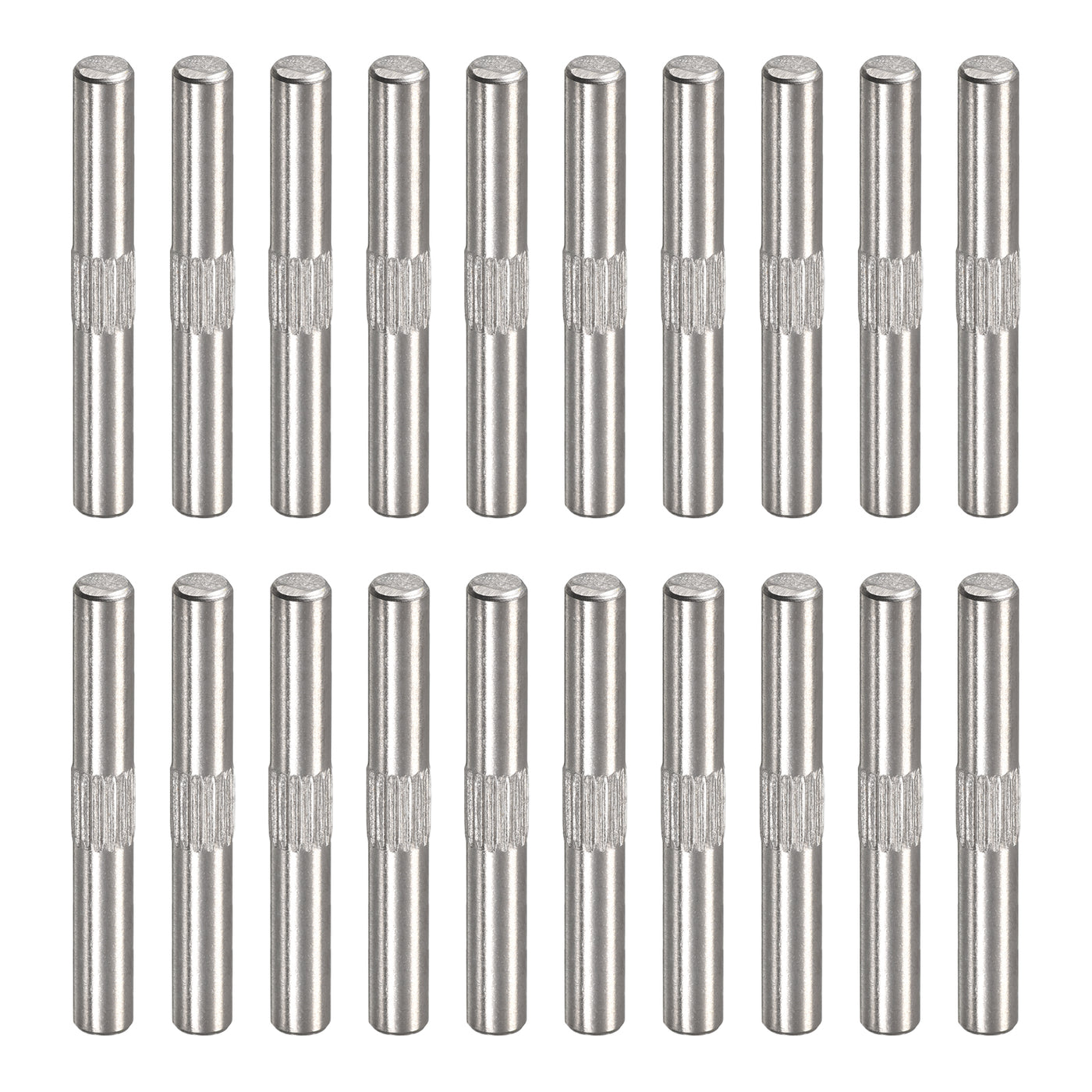 uxcell Uxcell 4x35mm 304 Stainless Steel Dowel Pins, 20Pcs Center Knurled Chamfered End Pin