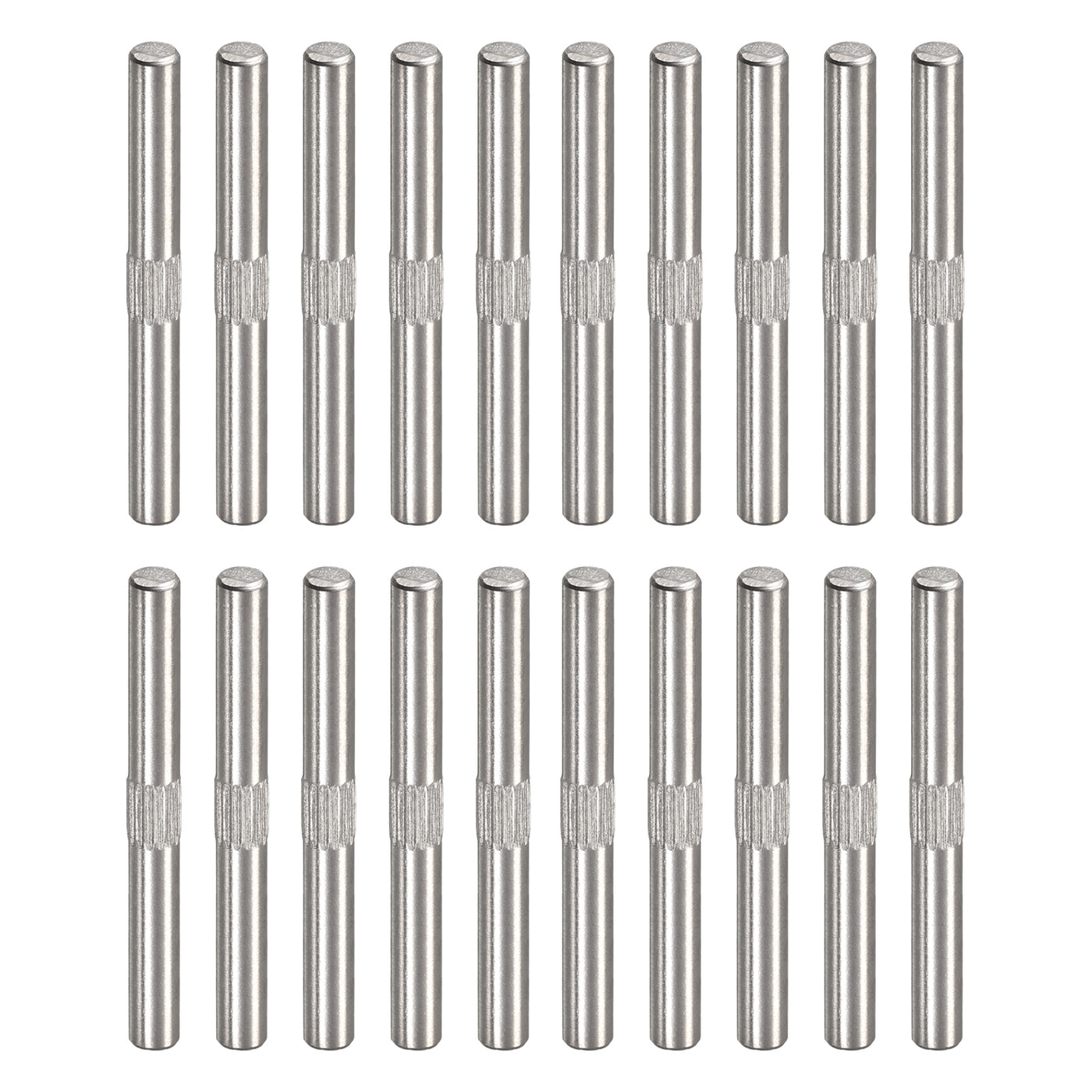 uxcell Uxcell 4x40mm 304 Stainless Steel Dowel Pins, 20Pcs Center Knurled Chamfered End Pin
