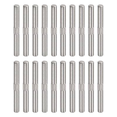 Harfington Uxcell 4x40mm 304 Stainless Steel Dowel Pins, 20Pcs Center Knurled Chamfered End Pin