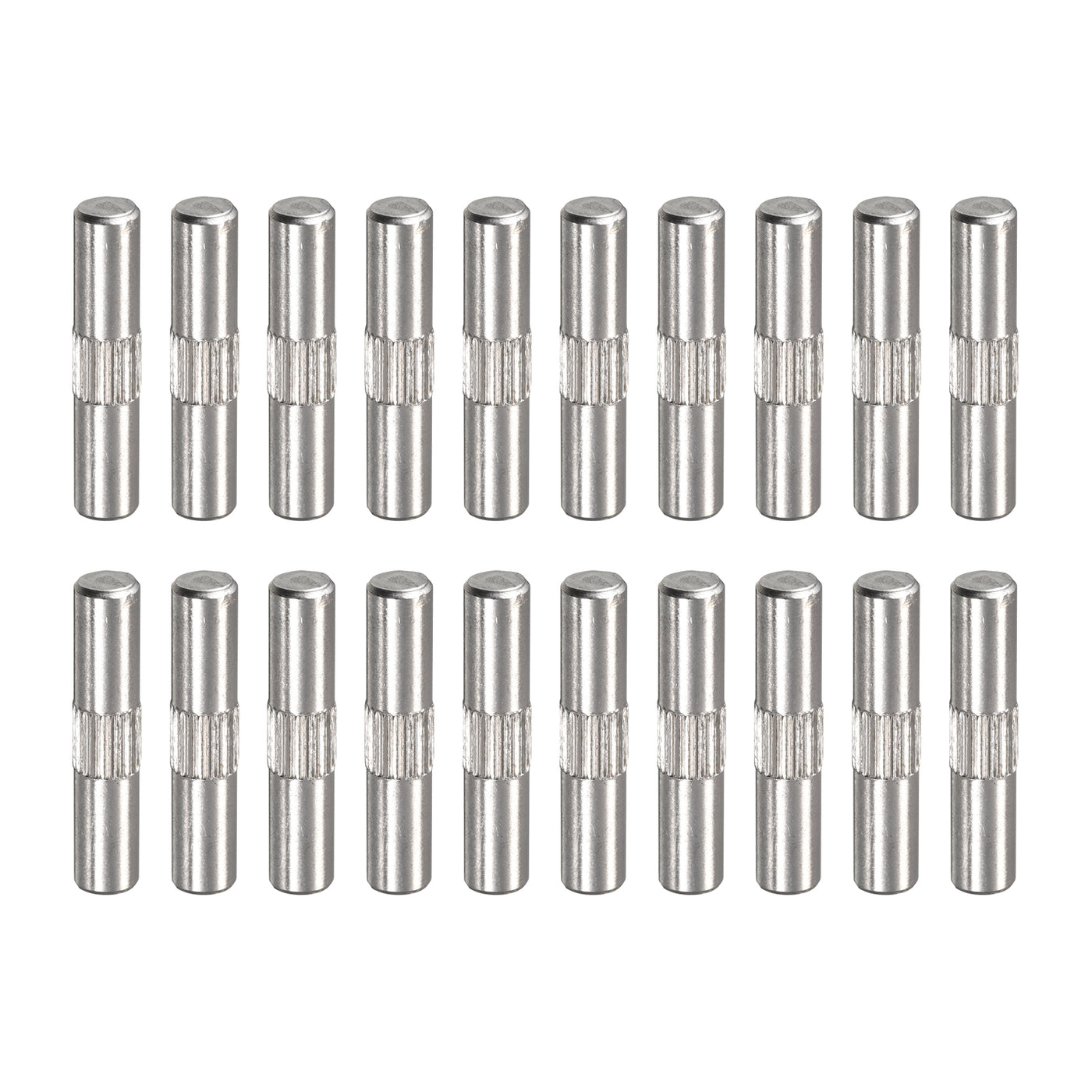 uxcell Uxcell 5x25mm 304 Stainless Steel Dowel Pins, 20Pcs Center Knurled Chamfered End Pin