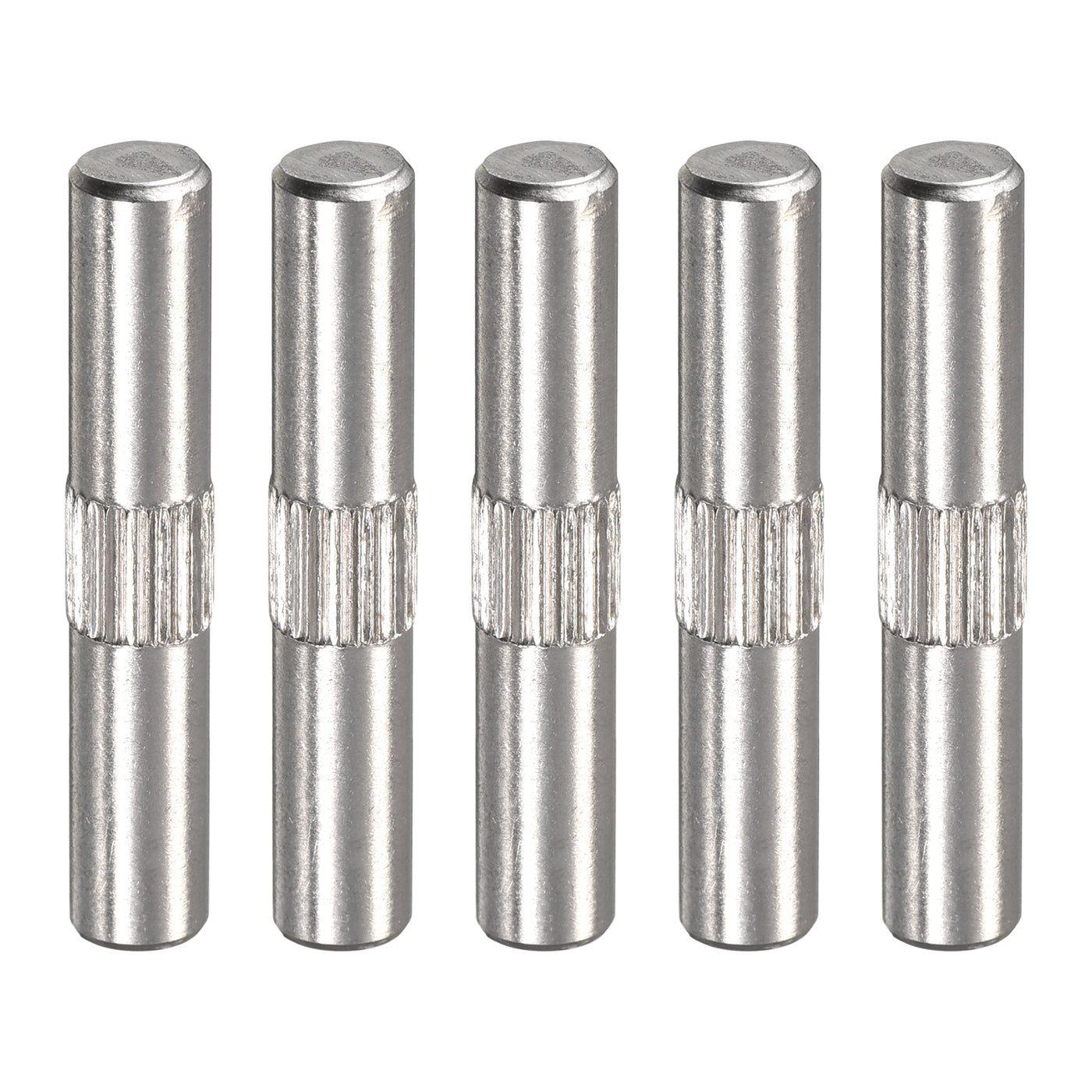uxcell Uxcell 5x30mm 304 Stainless Steel Dowel Pins, 5Pcs Center Knurled Chamfered End Pin