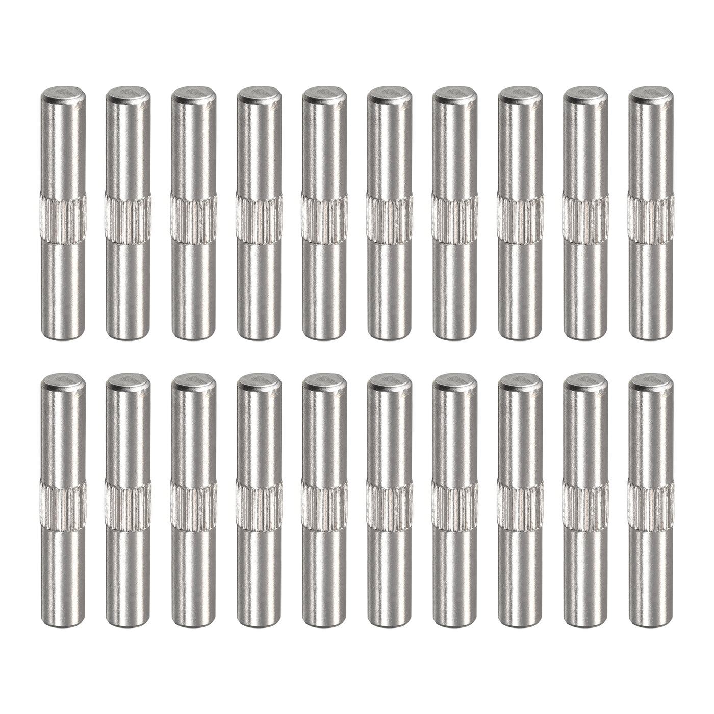 uxcell Uxcell 5x30mm 304 Stainless Steel Dowel Pins, 20Pcs Center Knurled Chamfered End Pin