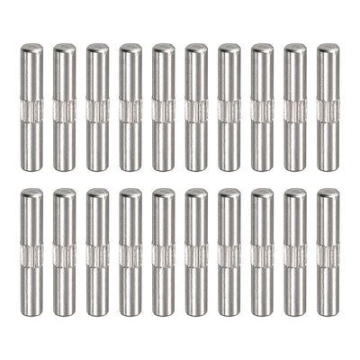 Harfington Uxcell 5x30mm 304 Stainless Steel Dowel Pins, 20Pcs Center Knurled Chamfered End Pin