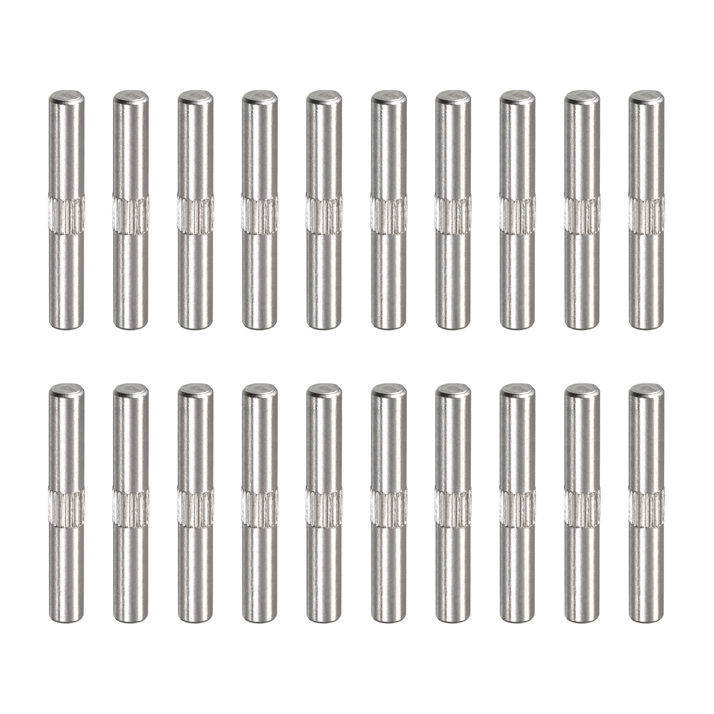 uxcell Uxcell 5x35mm 304 Stainless Steel Dowel Pins, 20Pcs Center Knurled Chamfered End Pin
