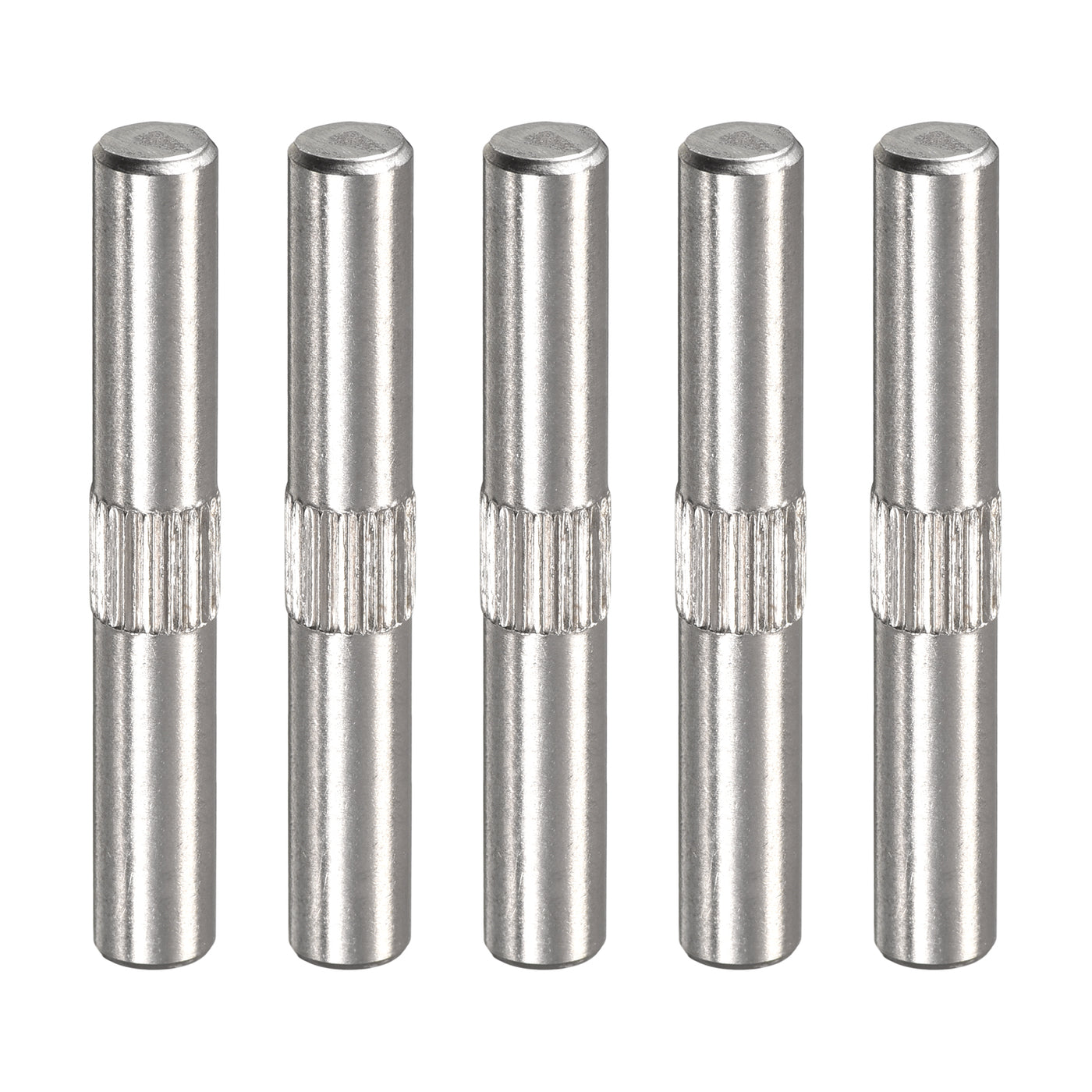 uxcell Uxcell 5x40mm 304 Stainless Steel Dowel Pins, 5Pcs Center Knurled Chamfered End Pin