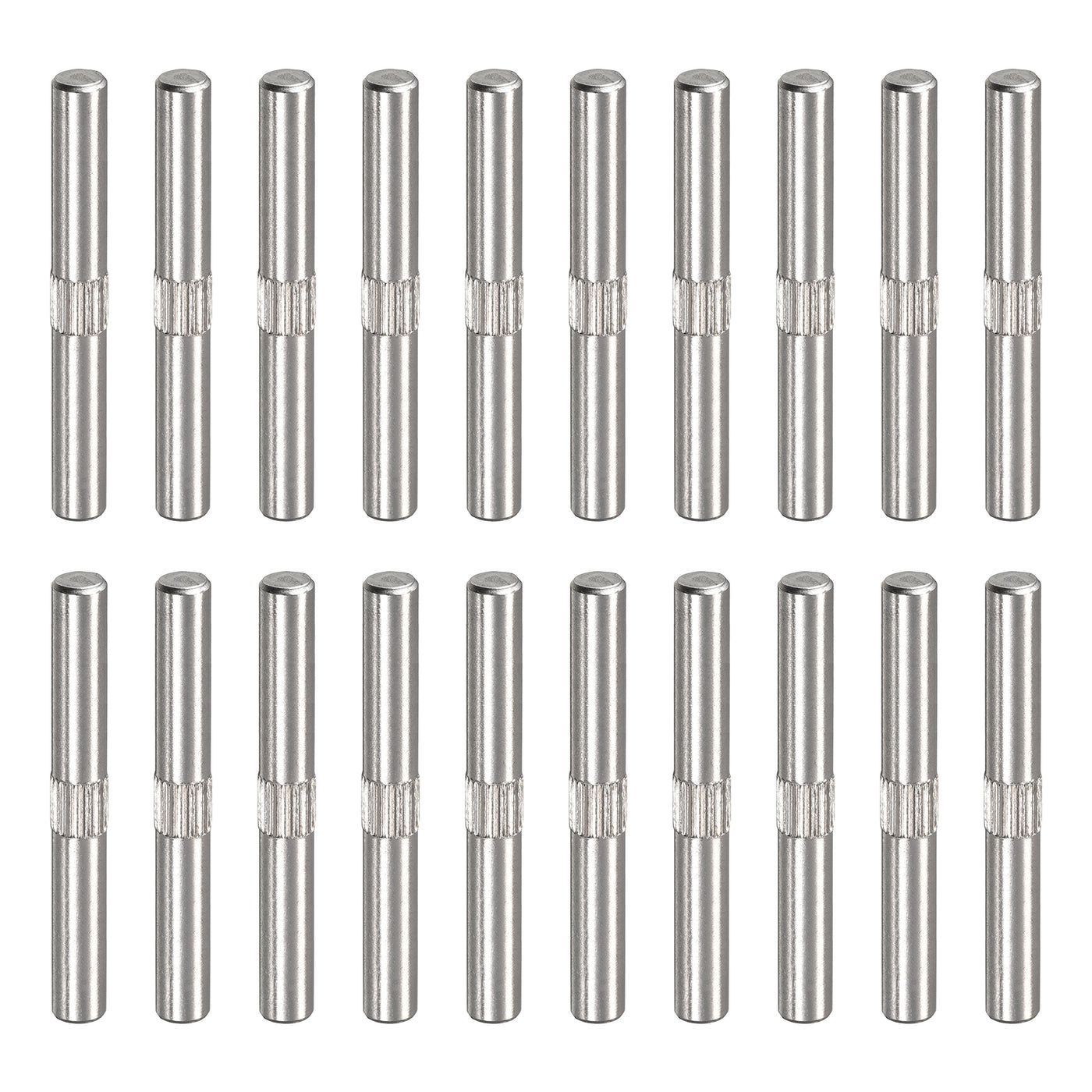 uxcell Uxcell 5x40mm 304 Stainless Steel Dowel Pins, 20Pcs Center Knurled Chamfered End Pin