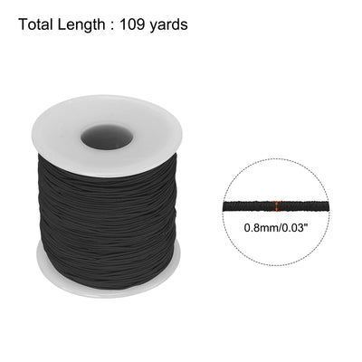 Harfington Elastic Cord Stretchy String 0.8mm 109 Yards Black for Crafts, Jewelry Making, Bracelets, Necklaces, Beading