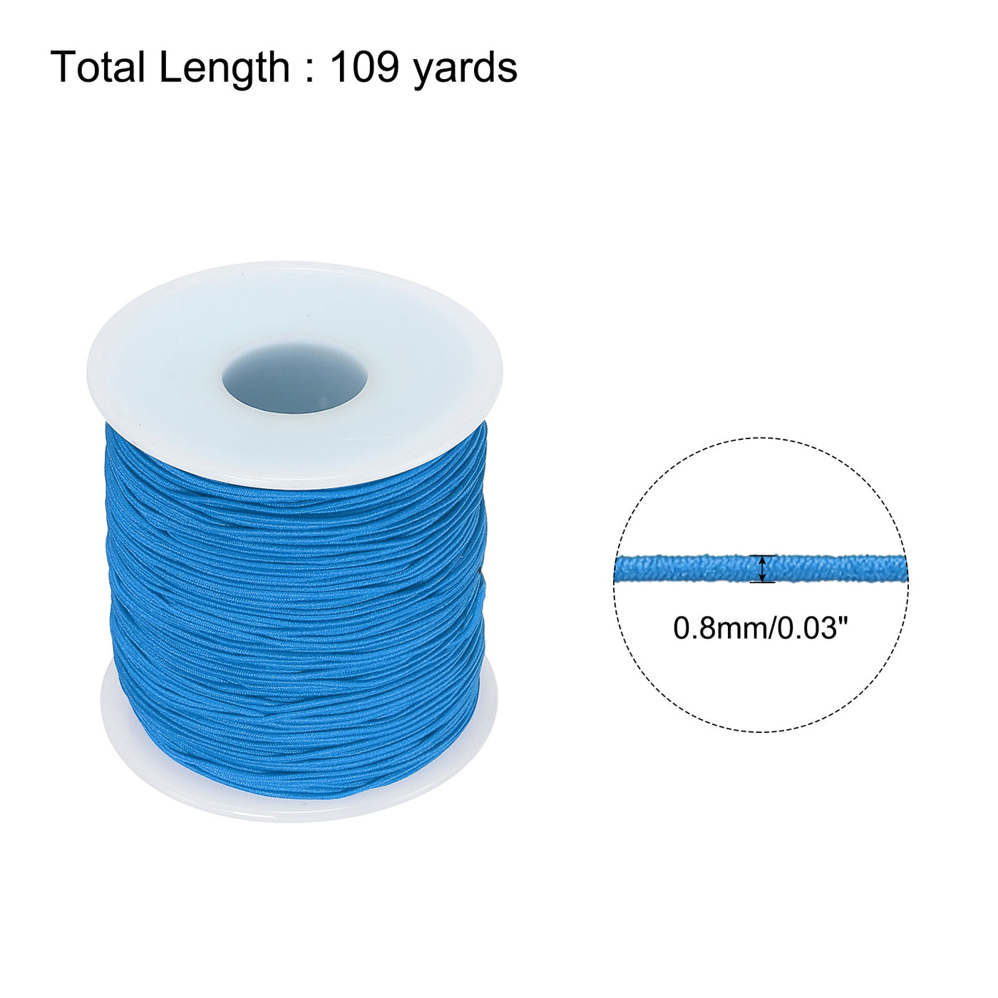 Harfington Elastic Cord Stretchy String 0.8mm 109 Yards Sky Blue for Crafts, Jewelry Making, Bracelets, Necklaces, Beading