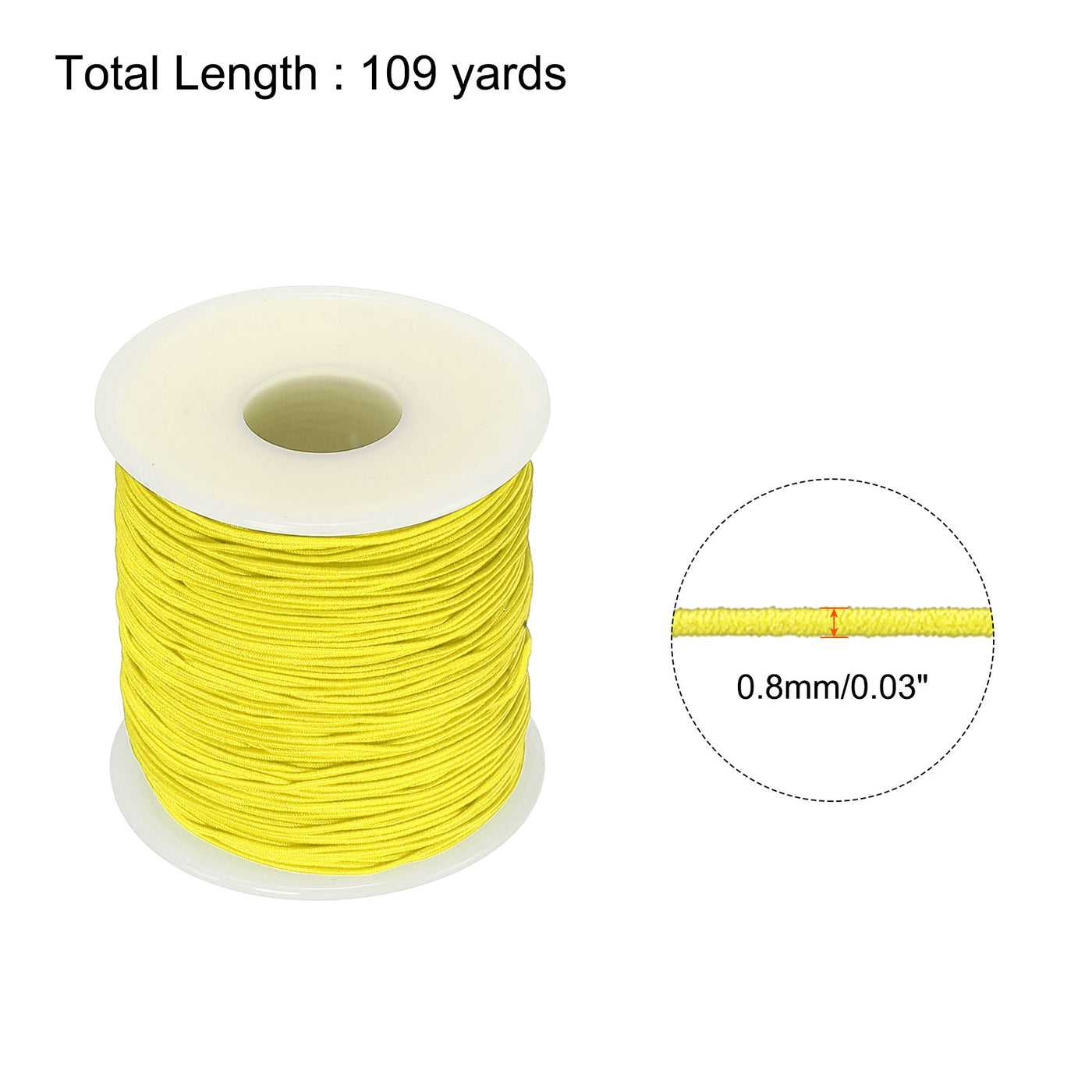 Harfington Elastic Cord Stretchy String 0.8mm 109 Yards Golden for Crafts, Jewelry Making, Bracelets, Necklaces, Beading