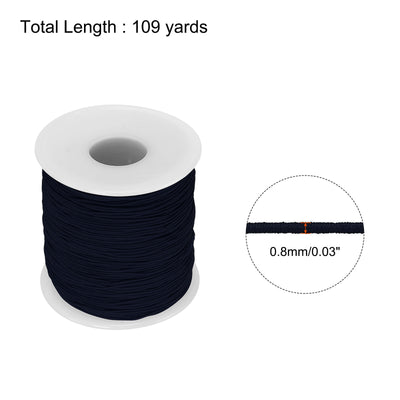 Harfington Elastic Cord Stretchy String 0.8mm 109 Yards Navy Blue for Crafts, Jewelry Making, Bracelets, Necklaces, Beading