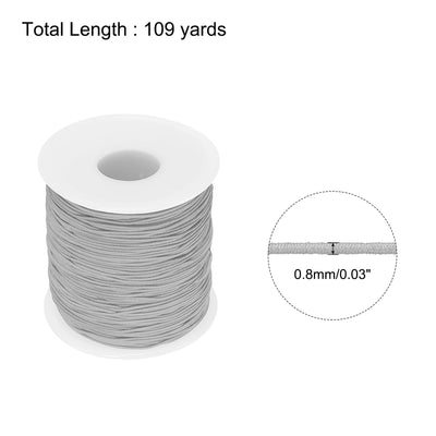 Harfington Elastic Cord Stretchy String 0.8mm 109 Yards Grey for Crafts, Jewelry Making, Bracelets, Necklaces, Beading