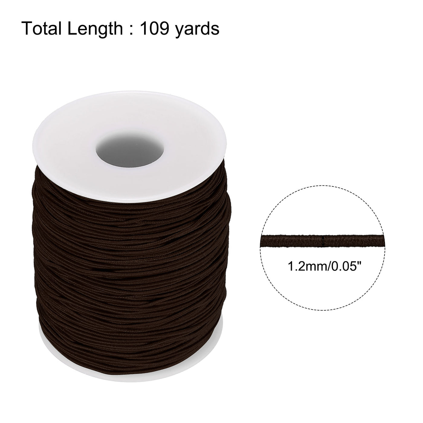 Harfington Elastic Cord Stretchy String 1.2mm 109 Yards Brown for Crafts, Jewelry Making, Bracelets, Necklaces, Beading
