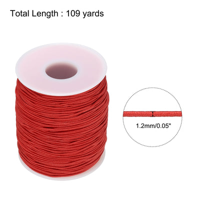 Harfington Elastic Cord Stretchy String 1.2mm 109 Yards Red for Crafts, Jewelry Making, Bracelets, Necklaces, Beading