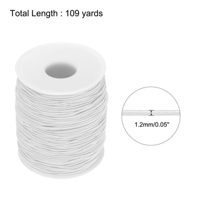 Harfington Elastic Cord Stretchy String 1.2mm 109 Yards White for Crafts, Jewelry Making, Bracelets, Necklaces, Beading