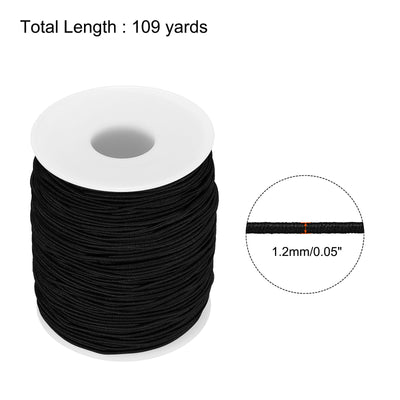 Harfington Elastic Cord Stretchy String 1.2mm 109 Yards Black for Crafts, Jewelry Making, Bracelets, Necklaces, Beading