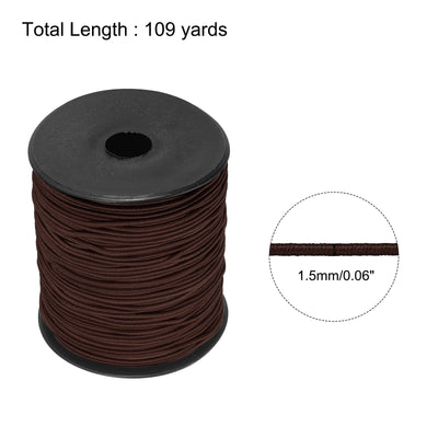 Harfington Elastic Cord Stretchy String 1.5mm 109 Yards Brown for Crafts, Jewelry Making, Bracelets, Necklaces, Beading