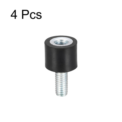 Harfington Uxcell Rubber Mount 4pcs M4 Male/Female Vibration Isolator Shock Absorber D10mmxH8mm