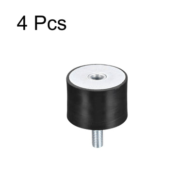Harfington Uxcell Rubber Mount 4pcs M8 Male/Female Vibration Isolator Shock Absorber D40mmxH30mm