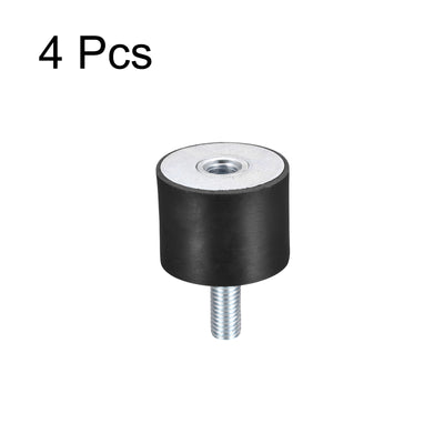Harfington Uxcell Rubber Mount 4pcs M10 Male/Female Vibration Isolator Shock Absorber D40mmxH30mm