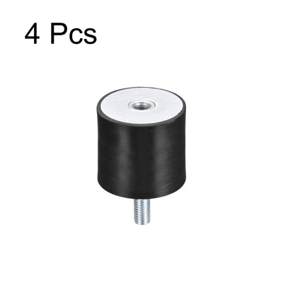 Harfington Uxcell Rubber Mount 4pcs M8 Male/Female Vibration Isolator Shock Absorber D40mmxH40mm