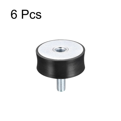 Harfington Uxcell Rubber Mount 6pcs M10 Male/Female Vibration Isolator Shock Absorber D50mmxH20mm