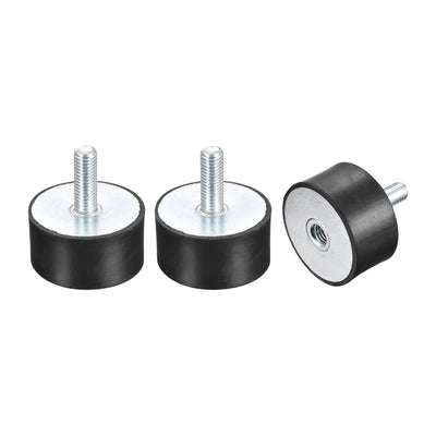 Harfington Uxcell Rubber Mount 3pcs M10 Male/Female Vibration Isolator Shock Absorber D50mmxH25mm