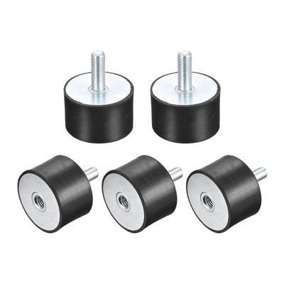 Harfington Uxcell Rubber Mount 5pcs M10 Male/Female Vibration Isolator Shock Absorber D50mmxH30mm
