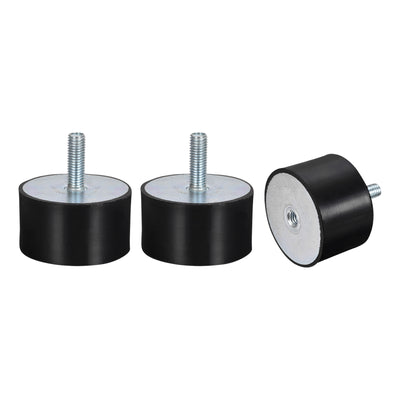 Harfington Uxcell Rubber Mount 3pcs M12 Male/Female Vibration Isolator Shock Absorber D75mmxH40mm