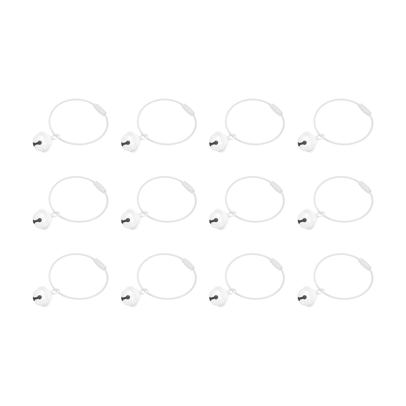uxcell Uxcell 12Pcs Pet Bells, Stainless Steel 50mm/1.97" Dia Jingle Bells Cable White for DIY