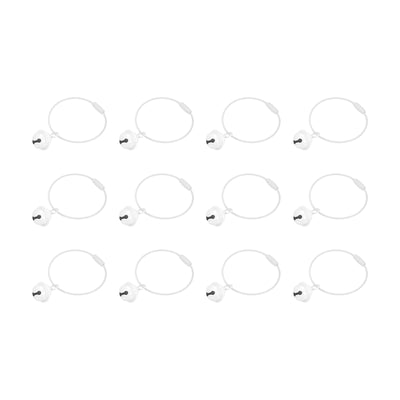 Harfington Uxcell 12Pcs Pet Bells, Stainless Steel 50mm/1.97" Dia Jingle Bells Cable White for DIY