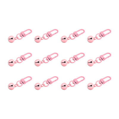 Harfington Uxcell 12Pcs Pet Bells, 13mm/0.51" Dia Pink Bells with Clasps for DIY Crafts
