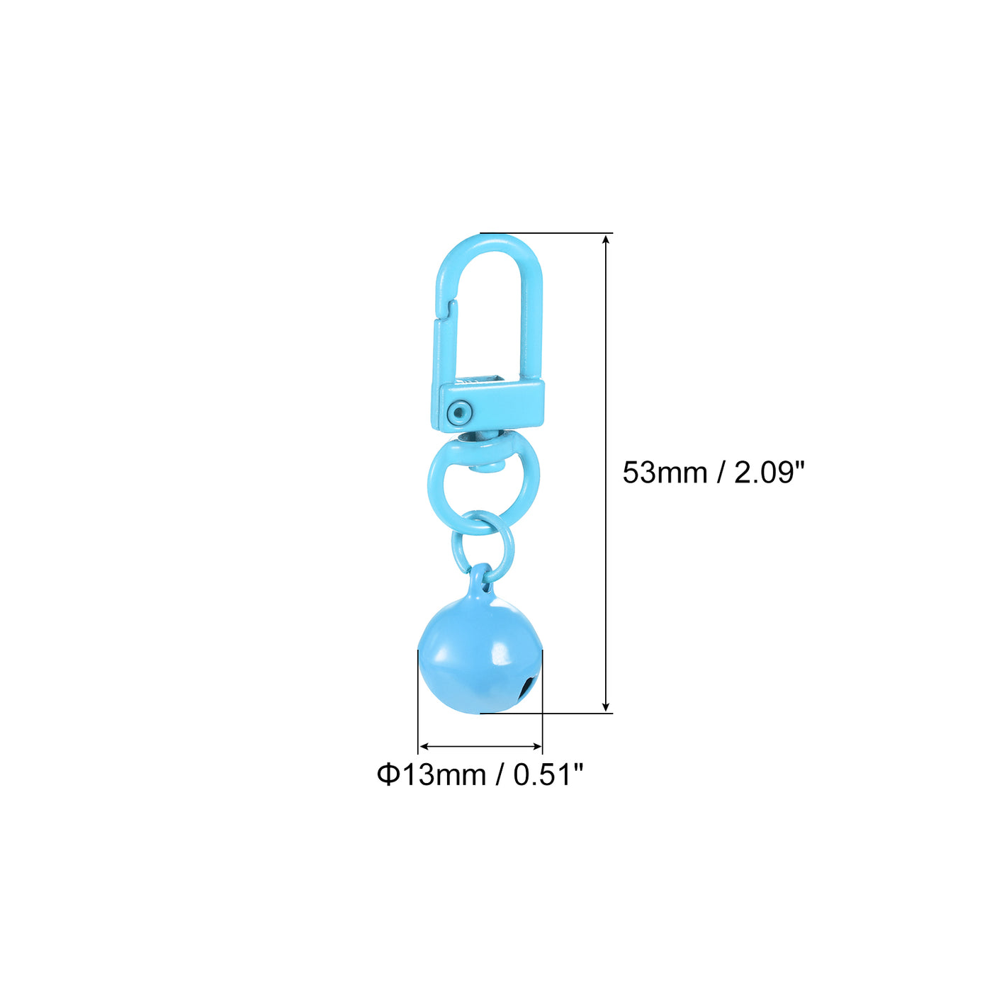uxcell Uxcell 5Pcs Pet Bells, 13mm/0.51" Dia Blue Bells with Clasps for DIY Crafts