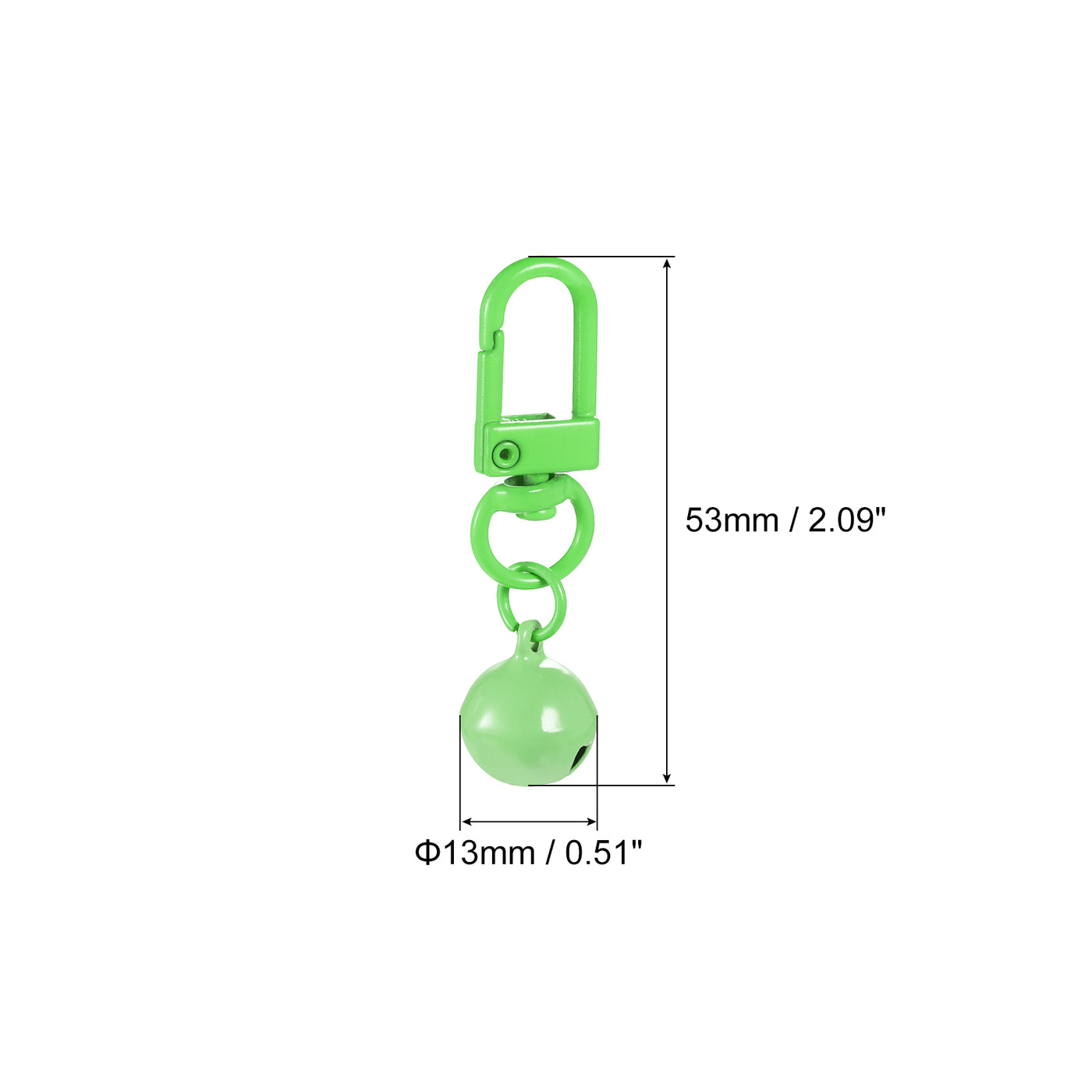 uxcell Uxcell 5Pcs Pet Bells, 13mm/0.51" Dia Green Bells with Clasps for DIY Crafts