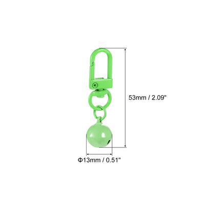 Harfington Uxcell 5Pcs Pet Bells, 13mm/0.51" Dia Green Bells with Clasps for DIY Crafts