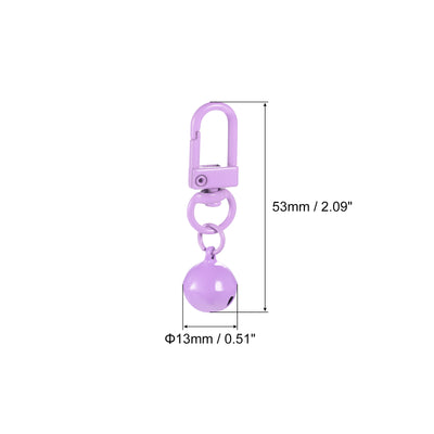 Harfington Uxcell 5Pcs Pet Bells, 13mm/0.51" Dia Purple Bells with Clasps for DIY Crafts