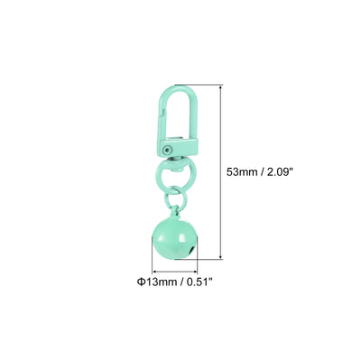 Harfington Uxcell 5Pcs Pet Bells, 13mm/0.51" Dia Light Green Bells with Clasps for DIY Crafts