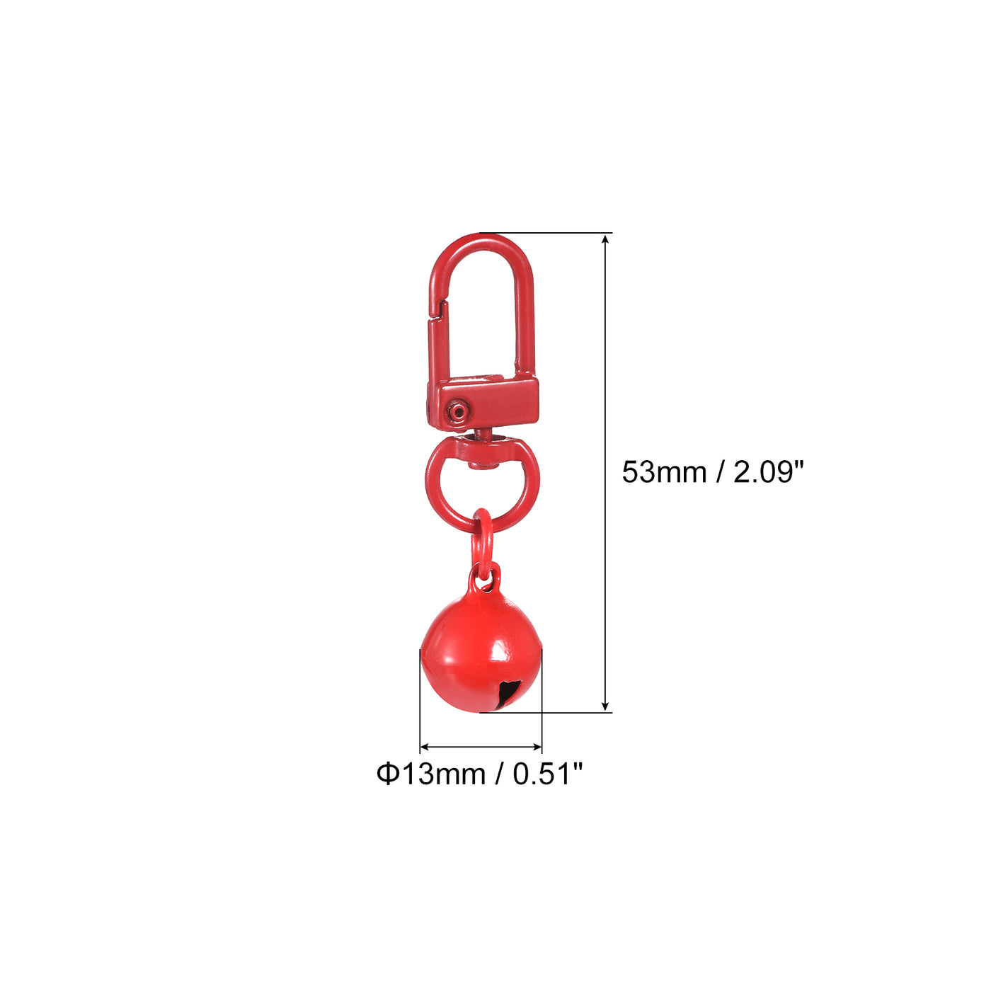 uxcell Uxcell 5Pcs Pet Bells, 13mm/0.51" Dia Red Bells with Clasps for DIY Crafts