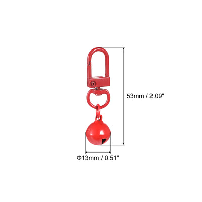 Harfington Uxcell 5Pcs Pet Bells, 13mm/0.51" Dia Red Bells with Clasps for DIY Crafts