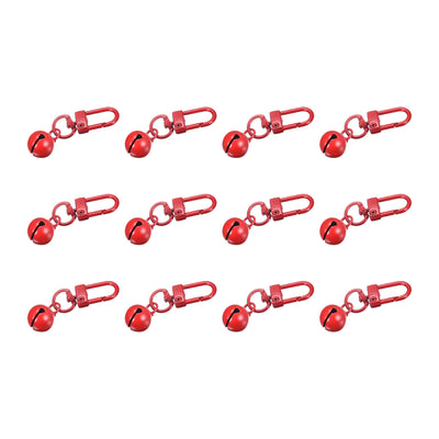 Harfington Uxcell 12Pcs Pet Bells, 13mm/0.51" Dia Red Bells with Clasps for DIY Crafts