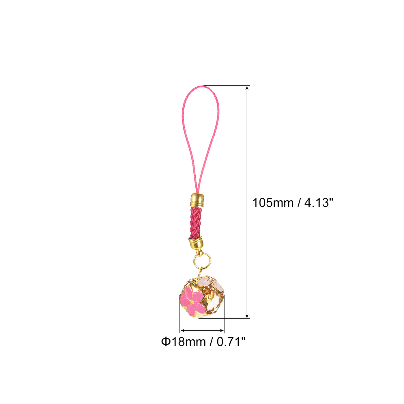 uxcell Uxcell 5Pcs Cellphone Strap Pendant, 10.5cm/0.71" Length Rose Red for DIY Crafts