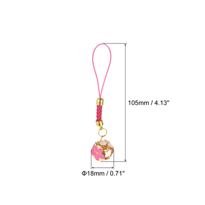Harfington Uxcell 5Pcs Cellphone Strap Pendant, 10.5cm/0.71" Length Rose Red for DIY Crafts