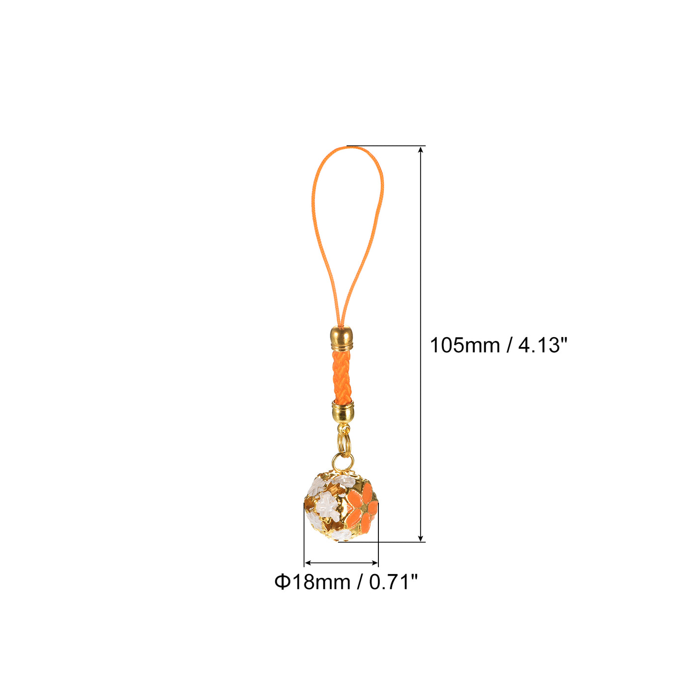 uxcell Uxcell 5Pcs Cellphone Strap Pendant, 10.5cm/0.71" Length Orange for DIY Crafts