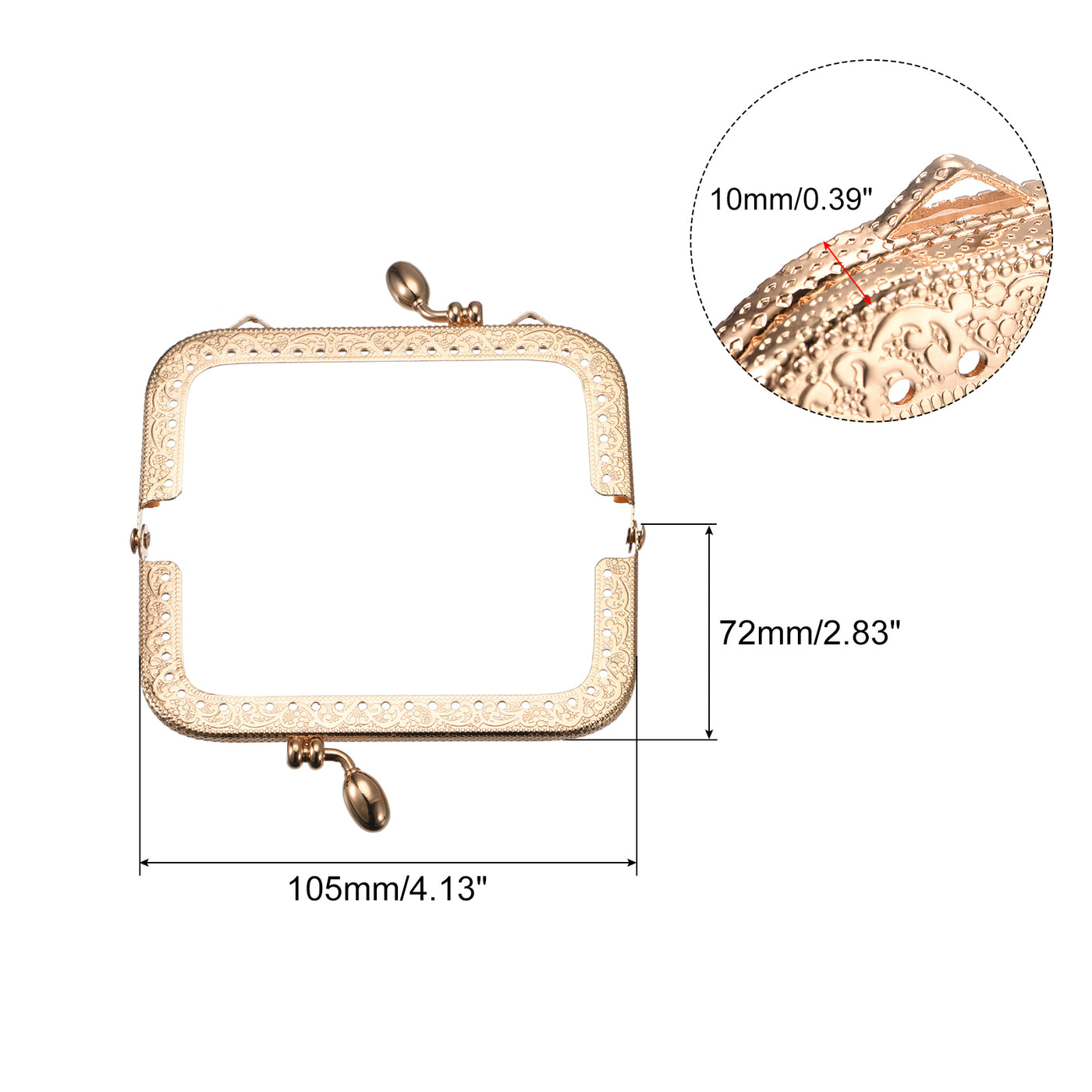 uxcell Uxcell Metal Purse Frames, 4.1" 2Pcs Kiss Lock Clasp Frame for Coin Purses DIY, Gold